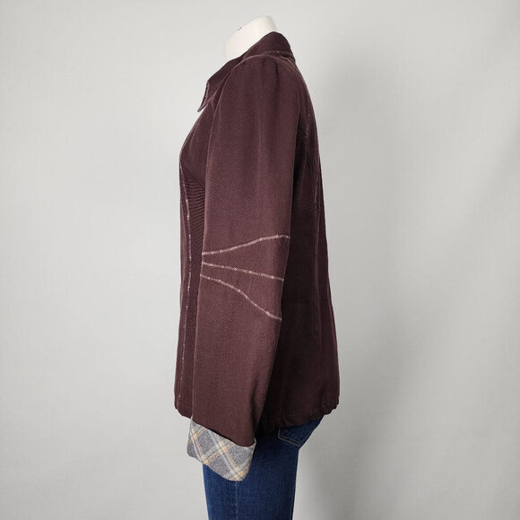 Solola Brown Cotton Zip Up Jacket Size M/L - Picture 4 of 9